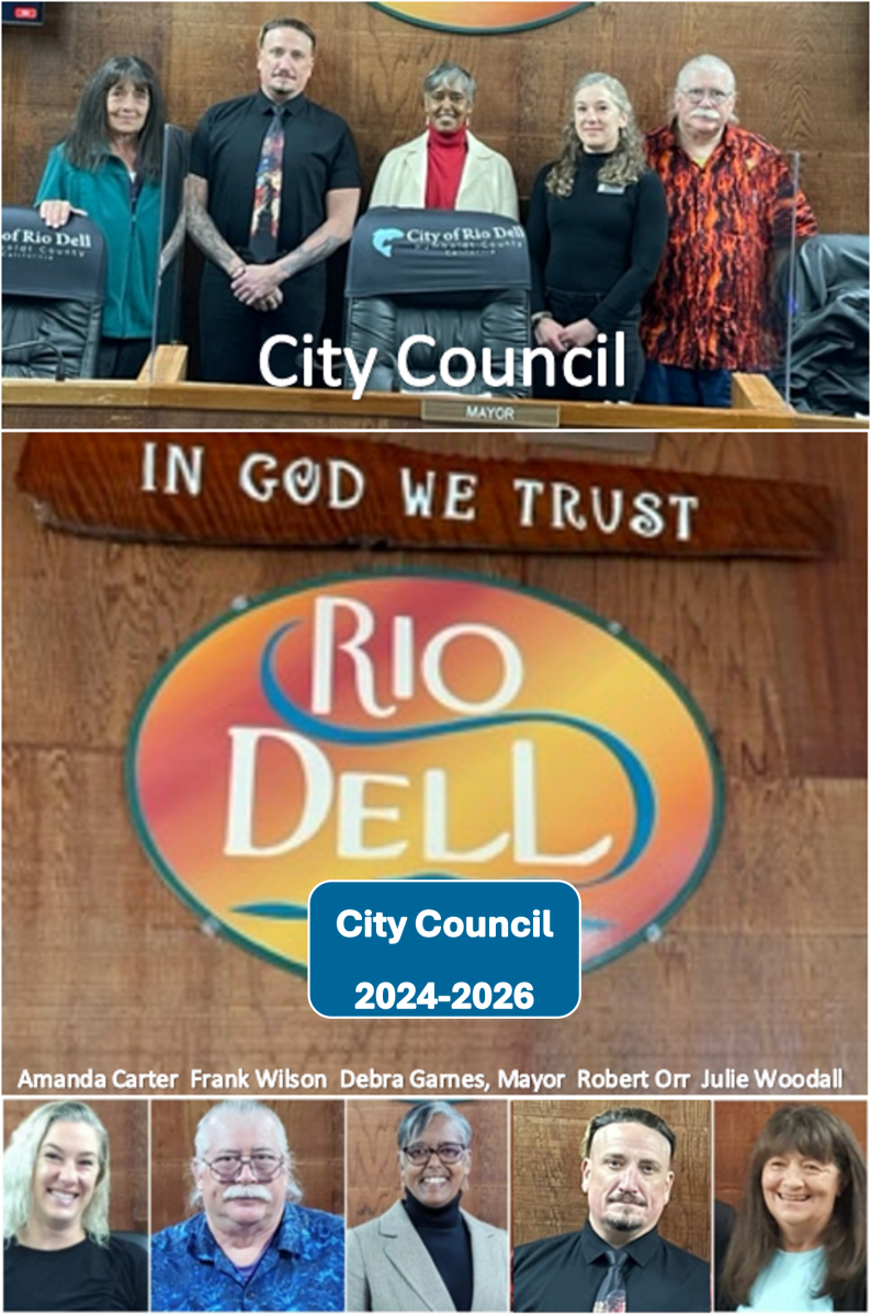 City council swearing in photos with individual member photos at the bottom