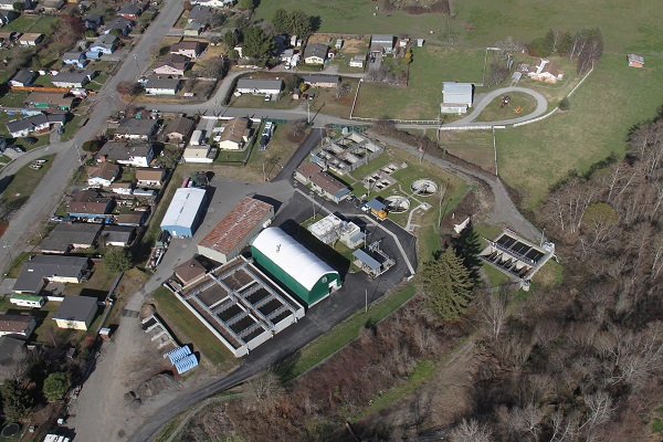 Aerial photo of wastewater facility